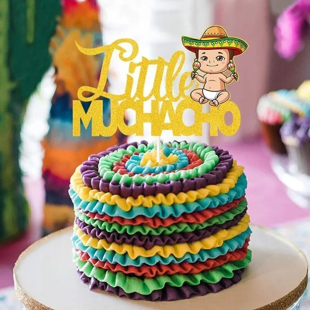 Little Muchacho Cake Decor, Mexican Fiesta Theme Birthday/Baby Shower NIP